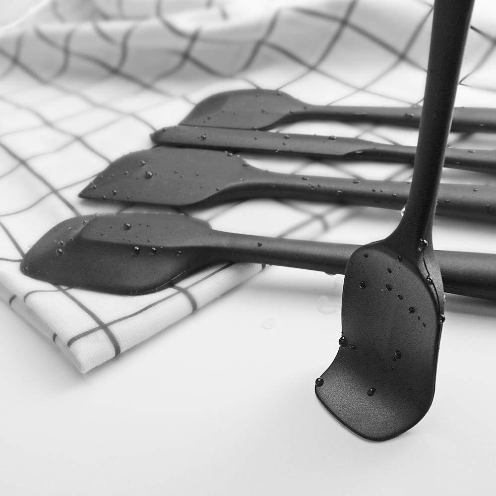 Spatula silicone, thìa bếp, công cụ nhà bếp silicon chất lượng thực phẩm, màu đen