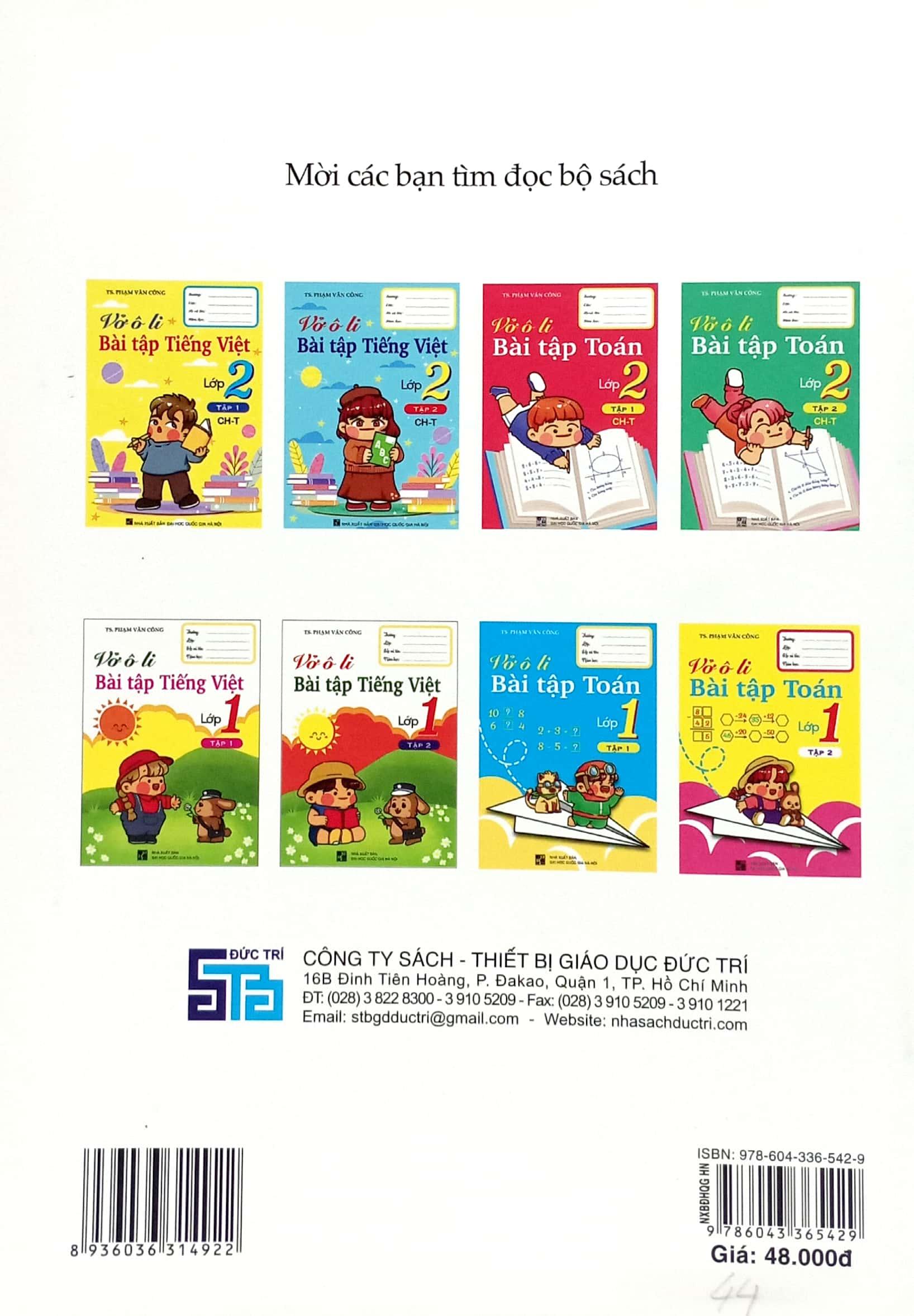Vở Ô Li Bài Tập Tiếng Việt Lớp 2 - Tập 1 (Chân Trời)