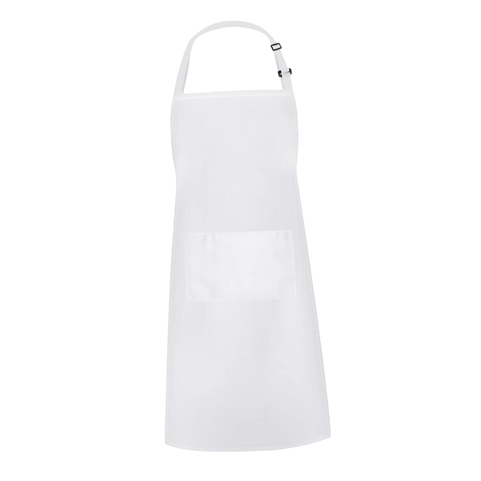 2X Men Women Cooking Apron with Large Pocket Baking Cooking Kitchen Apron White