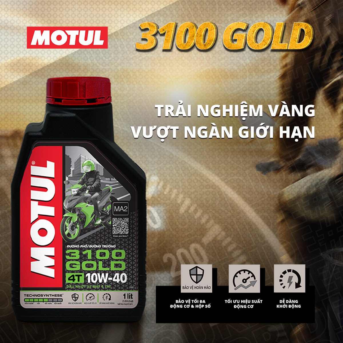 Dầu nhớt xe máy MOTUL 3100 GOLD 4T 10W40