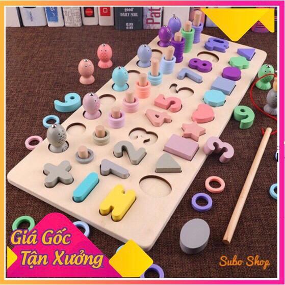 Cột tính câu cá 4 trong 1, siêu đẹp, gỗ an toàn cho bé