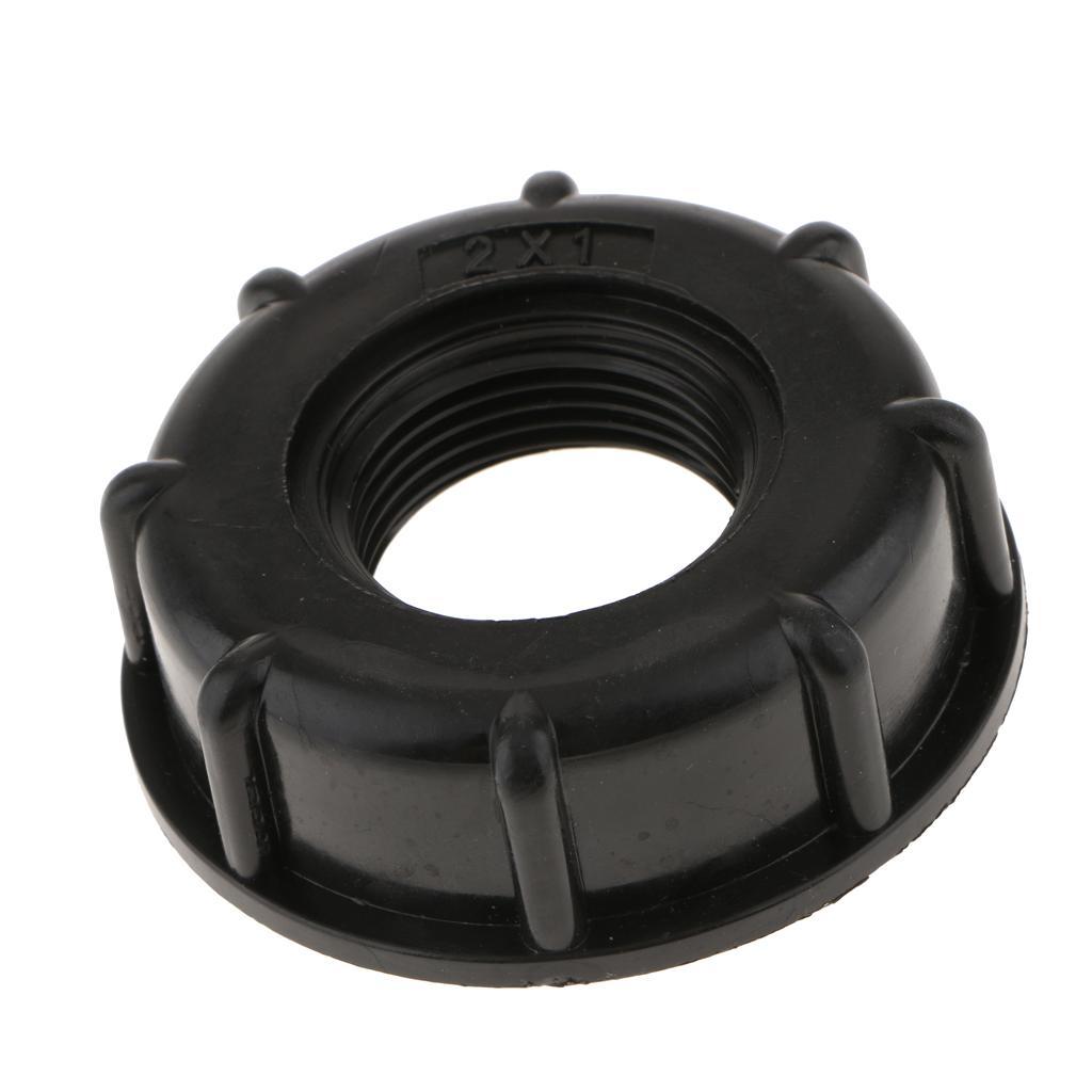 1000L IBC Water Tote Tank Adapter Hose Cap 60mm Coarse Thread Outlet, 1/2inch+1inch=2PCS