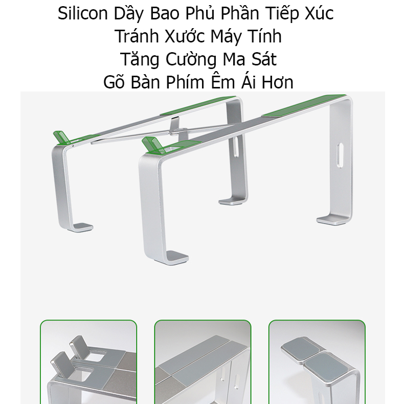 Giá Đỡ Để Bàn Laptop Hợp Kim Nhôm; Có Thể Gấp Gọn; Lưu Trữ Bàn Phím Sau Khi Sử Dụng - Hàng Nhập Khẩu