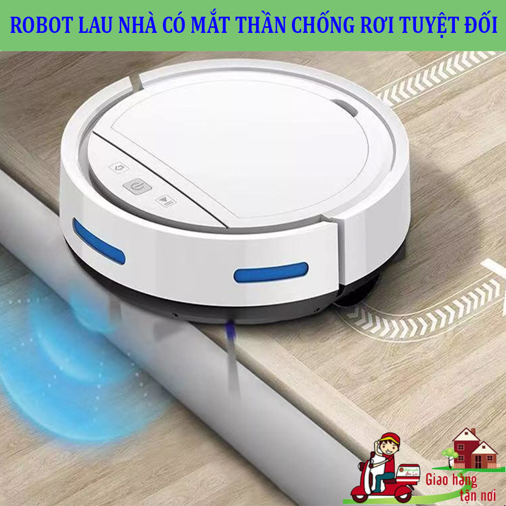 Robot hút bụi lau nhà thông minh tự động HC002 lau khô ướt sạc tự động cảm biến chống rơi, lực hút mạnh.hoạt động theo lập trình sẵn, tự động sạc khi hết pin.