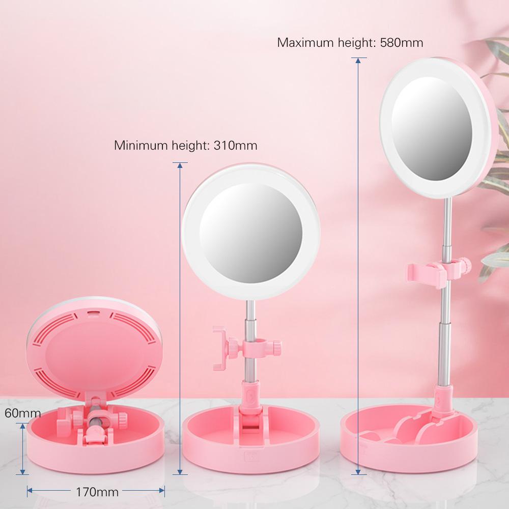 Đèn LED di động gập lại được có thể thay đổi ánh sáng lấp đầy với gương trang điểm