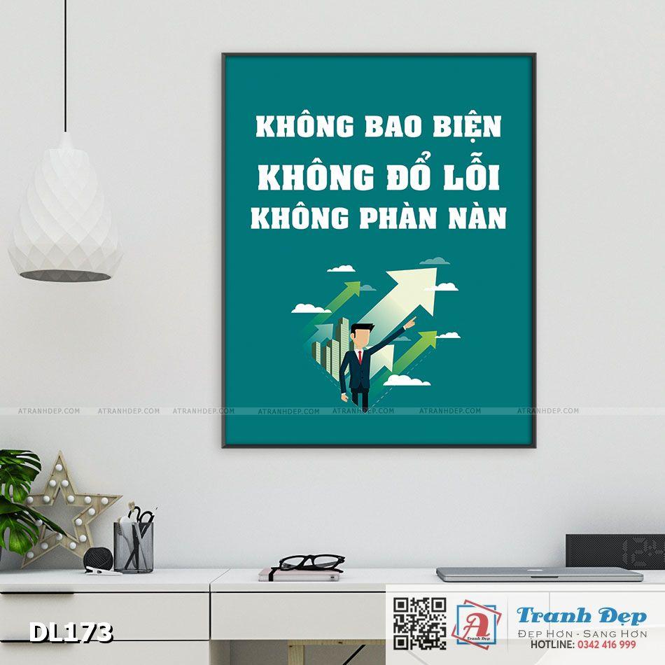 Tranh động lực trang trí văn phòng làm việc - Không bao biện, không đổ lỗi, không phàn nàn - DL173