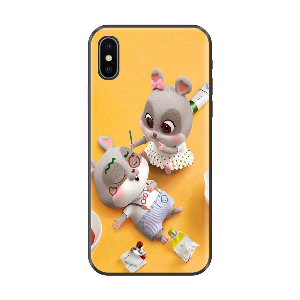 Ốp lưng TPU viền dẻo cho điện thoại IPHONE X Hình Chuột Tết 2020 - Mẫu 27