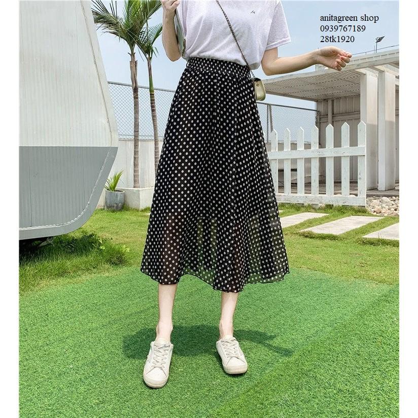 Tk1920-CHÂN VÁY CHẤM BI THẮT NƠ