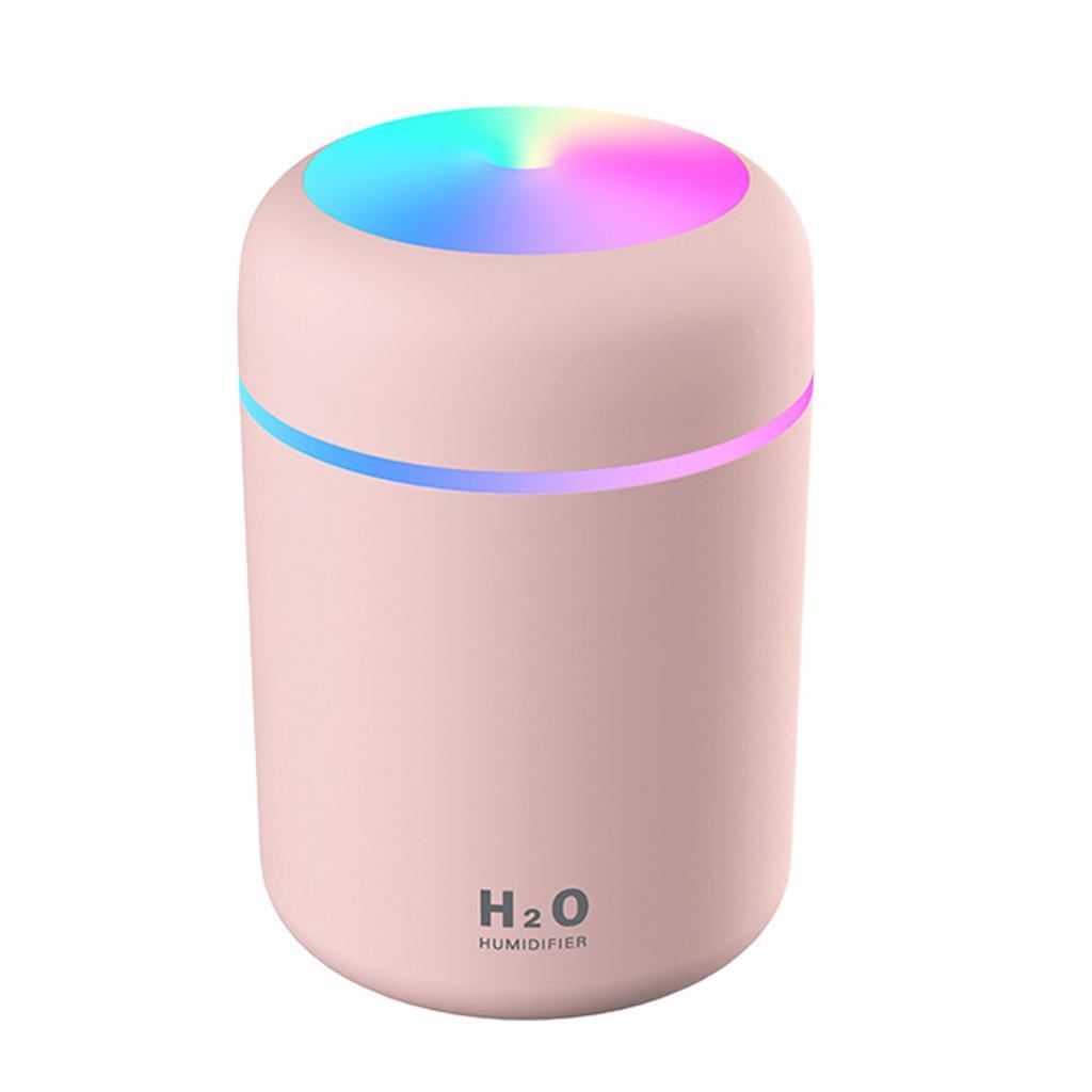 USB Air Humidifier with Pink Essential Oils Diffuser + 10 Pieces of Cotton
