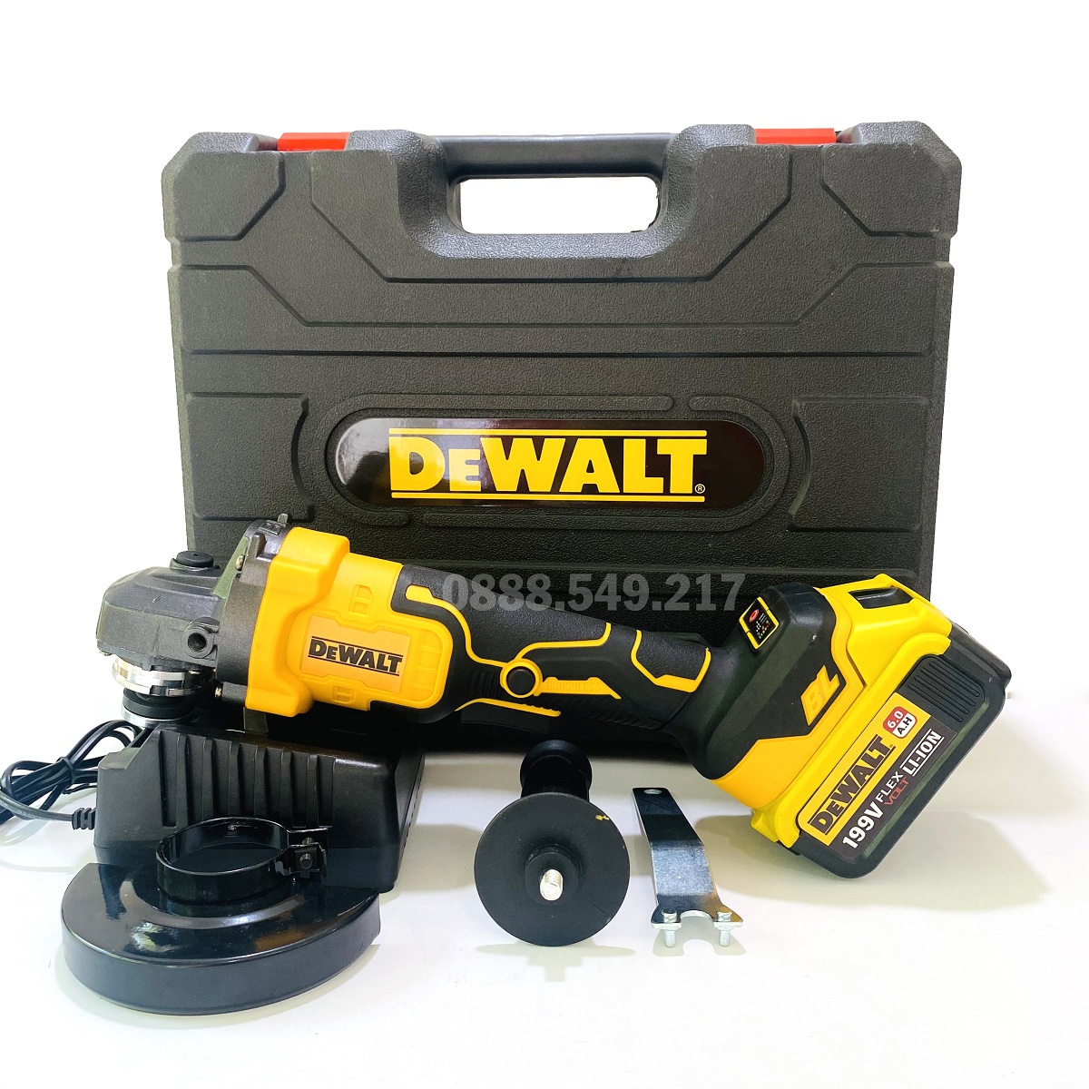 Máy Mài Góc - Máy Cắt Dùng Pin Dewalt 199V Không Chổi Than 3 Tốc Độ Tải Siêu Khỏe - Loại Chuyên Dùng Cho Công Trình