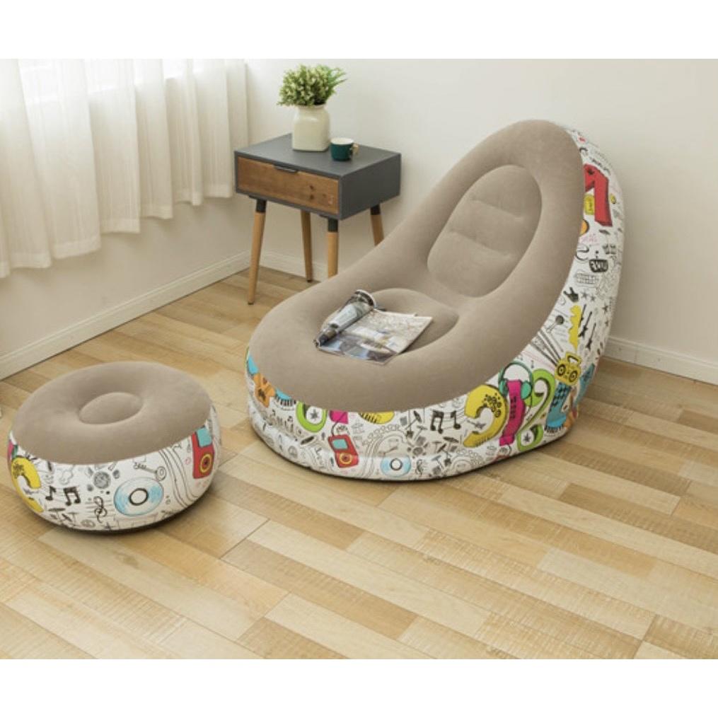 Bộ 02 Ghế Hơi Tựa Lưng JULONG Sang Trọng Họa Tiết Âm Nhạc Siêu Dễ Thương