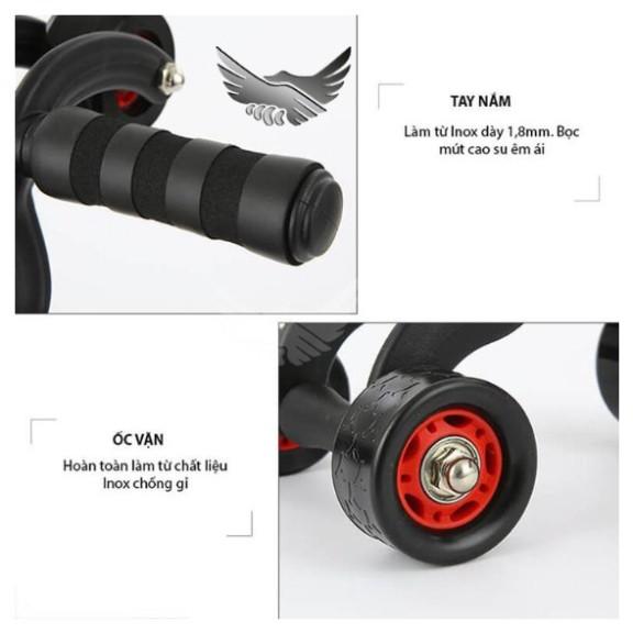 Con Lăn Tập Bụng Cao Cấp Gym Roller Gym 4 Bánh Con Lăn Tập Cơ Bụng , Chân , Tay , Vai , Eo Chuyên Nghiệp Tặng Kèm Thảm