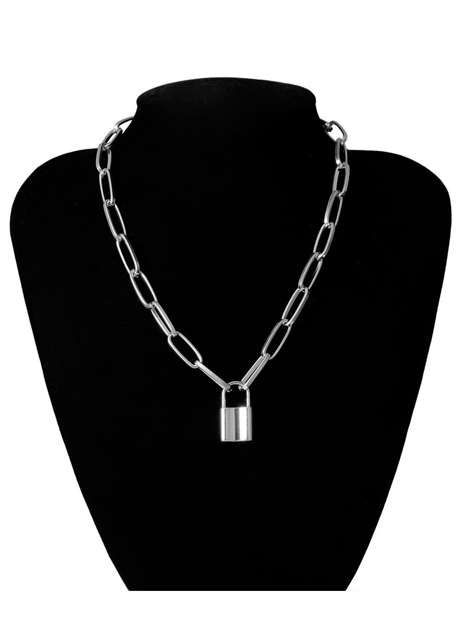 Vòng cổ nữ cá tính dây chuyền ổ khóa dây xích Unisex