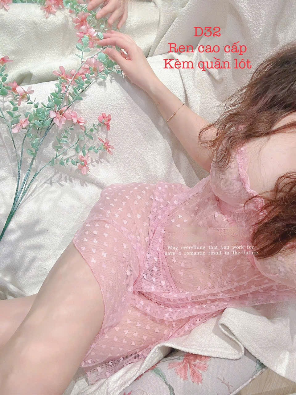 Váy Ngủ Ren Xuyên Thấu Quảng Châu Cao Cấp Kèm Chip Gợi Cảm