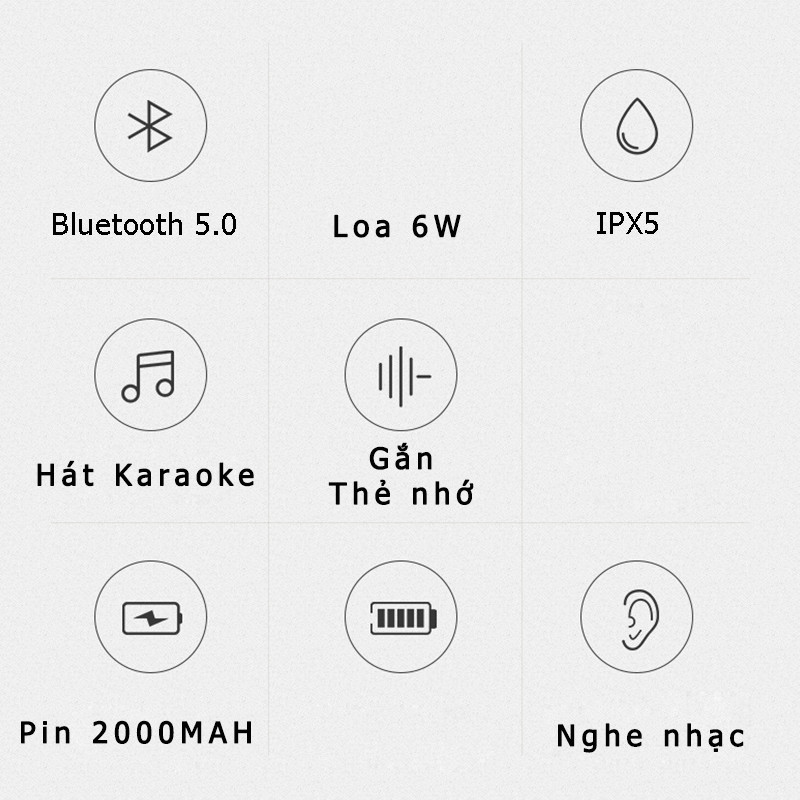 Micro không dây kèm loa Karaoke Bluetooth hát điện thoại máy tính bảng PKCB có khay cắm thẻ nhớ phát nhạc - Hàng chính Hãng