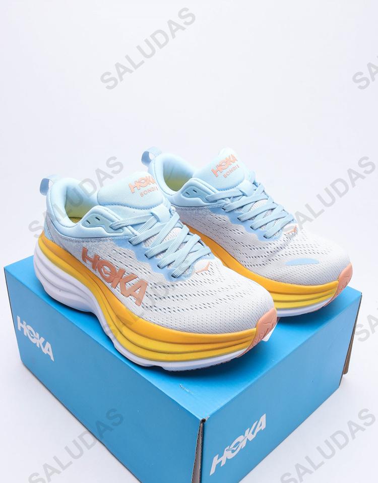 Hoka ban đầu Bondi 8 Sneakers Outdoor Rune Color: Grey blue Shoe Size: 36