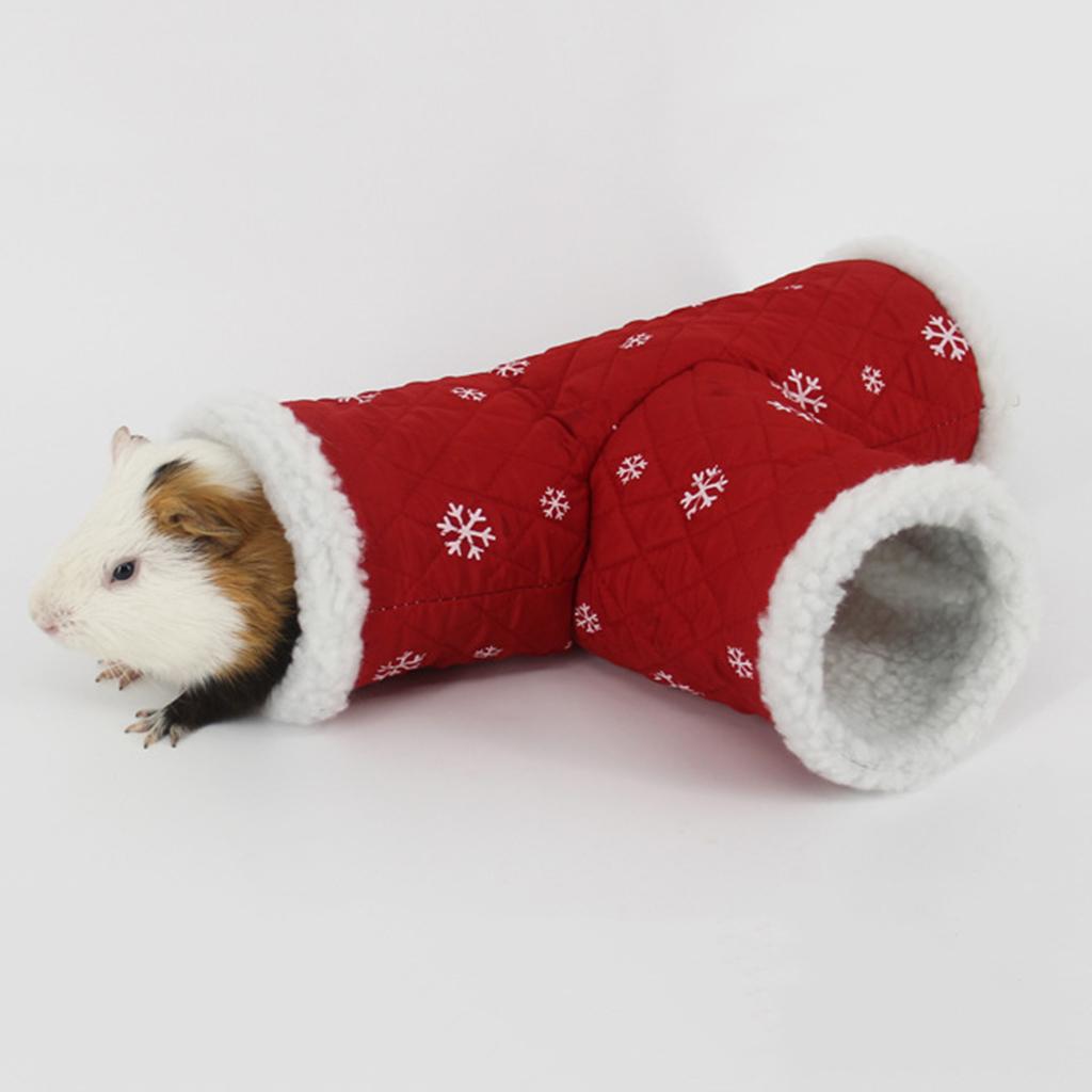3 Ways Warm Pet Fun Tunnel Hamster Rabbit Ferret Guinea Pig Play Toy Red
