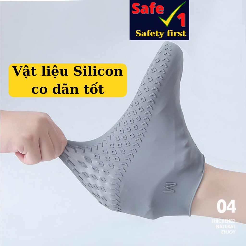 Vỏ Bọc Giày Đi Mưa Bằng Cao Su Silicon Dẻo Chống Trượt Chống Thấm Nước/ Latex waterproof Shoe cover, Tái Sử Dụng, Ủng Bọc Giày, bao Giày Đi phượt, du lịch