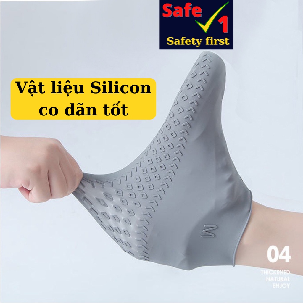 Hình ảnh Vỏ Bọc Giày Đi Mưa Bằng Cao Su Silicon Dẻo Chống Trượt Chống Thấm Nước/ Latex waterproof Shoe cover, Tái Sử Dụng, Ủng Bọc Giày, bao Giày Đi phượt, du lịch