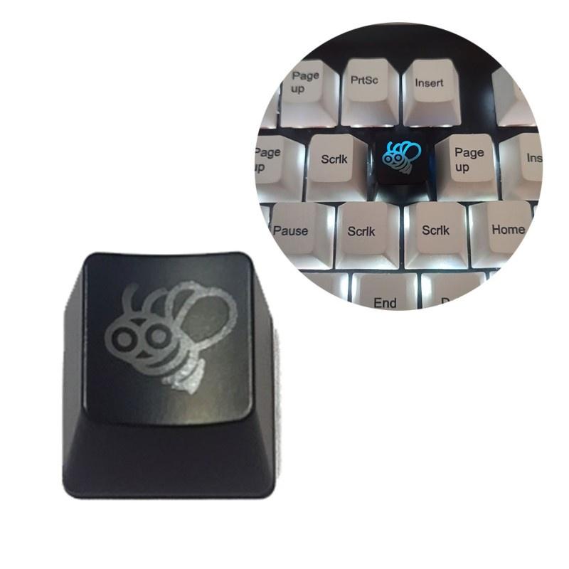 HSV 1PC DIY Honey Bee ABS Backlit Mechanical Keyboard Keycap R4 Height Personality Translucent Key Cap ESC Kids Toys
