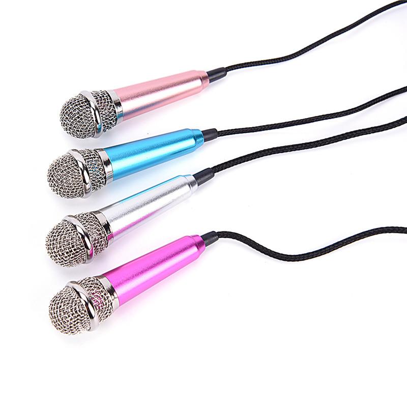 Micrô phòng thu âm thanh nổi mini 3,5mm di động Micrô phòng thu KTV Karaoke Di động Máy tính xách tay Máy tính để bàn Micrô nhỏ Màu sắc: Bạc