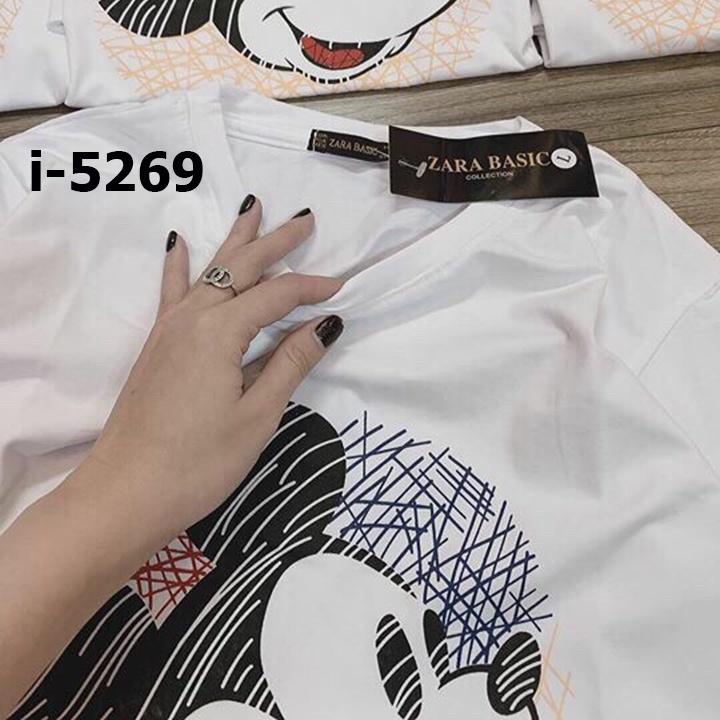 Áo Phông Nữ Hình Chuột Mickey Kẻ Sọc