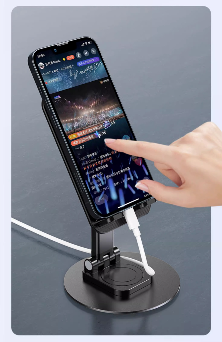 Giá kệ đỡ điện thoại dành cho iphone ipad máy tính bảng xoay 360 độ gấp gọn điều chỉnh nhiều nấc độ cao - Hàng chính hãng