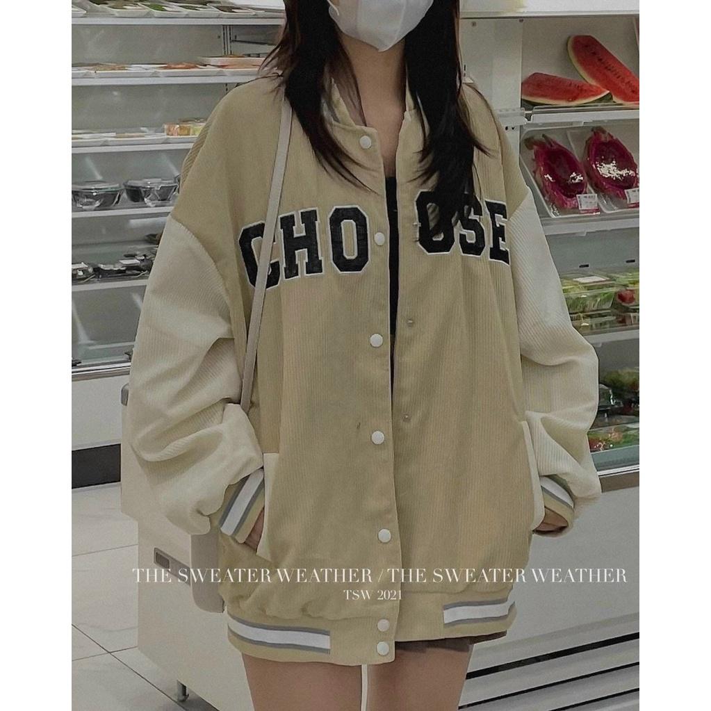 Áo Khoác bomber áo varsity jacket CHOOSSE chất nhung tăm cao cấp 2 lớp đẹp thời trang phng cách trẻ trung