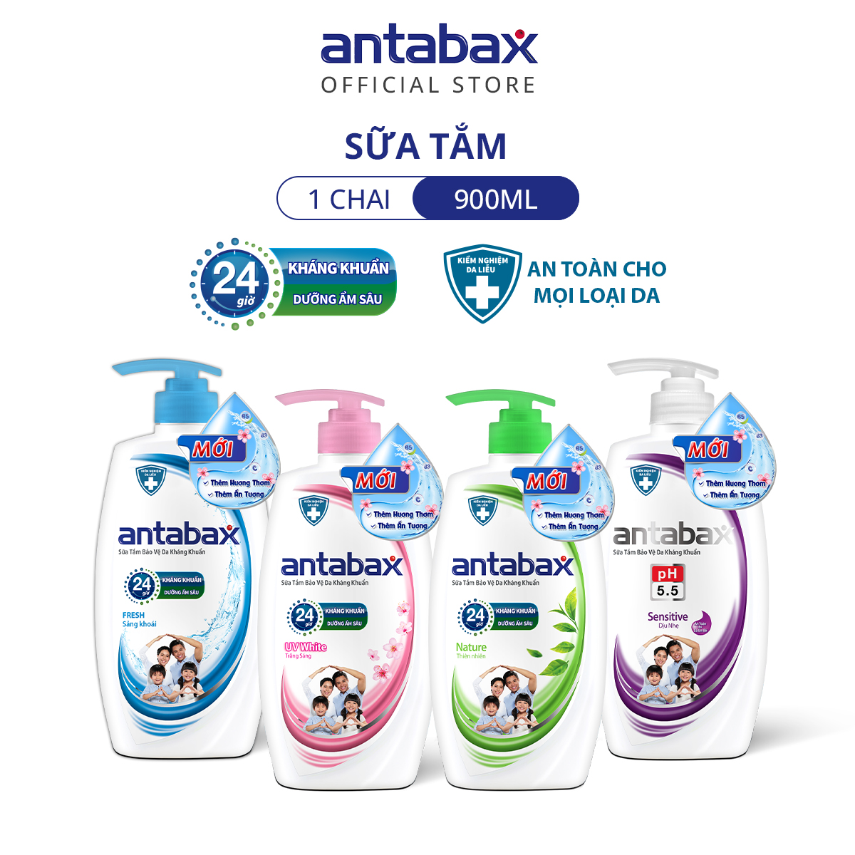 Sữa Tắm Bảo Vệ Da Kháng Khuẩn Antabax Fresh Sảng Khoái 900ml