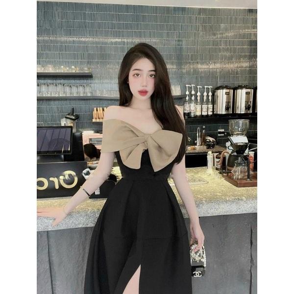 Đầm dự tiệc dáng xoè kết nơ ngực sexy sang chảnh