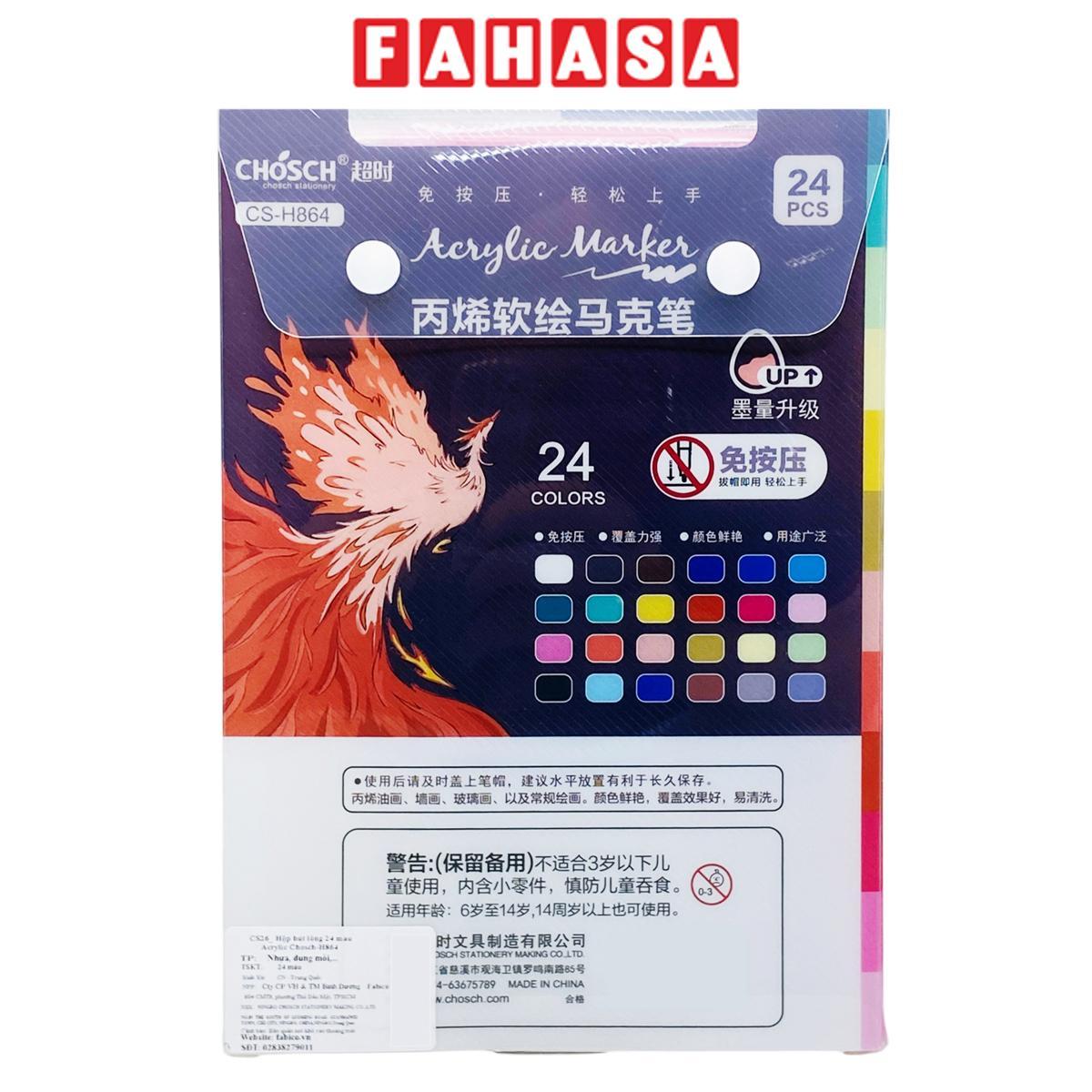 Hộp 24 Bút Lông Màu Acrylic - Chosch H864