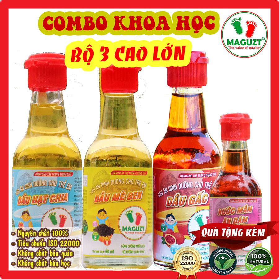 Bộ 3 Dầu Ăn Dặm cho Bé Cao Lớn Maguzt