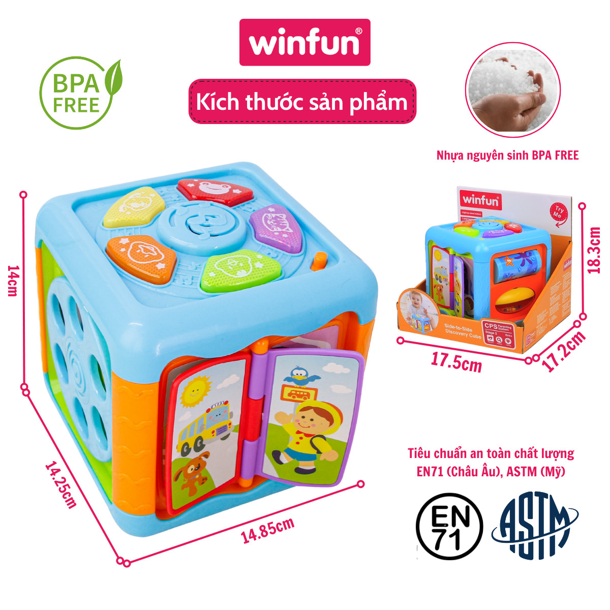 Hộp nhạc đồ chơi, kết hợp vận động tinh Winfun 0715 phát triển tư duy toàn diện cho bé từ 6 tới 24 tháng