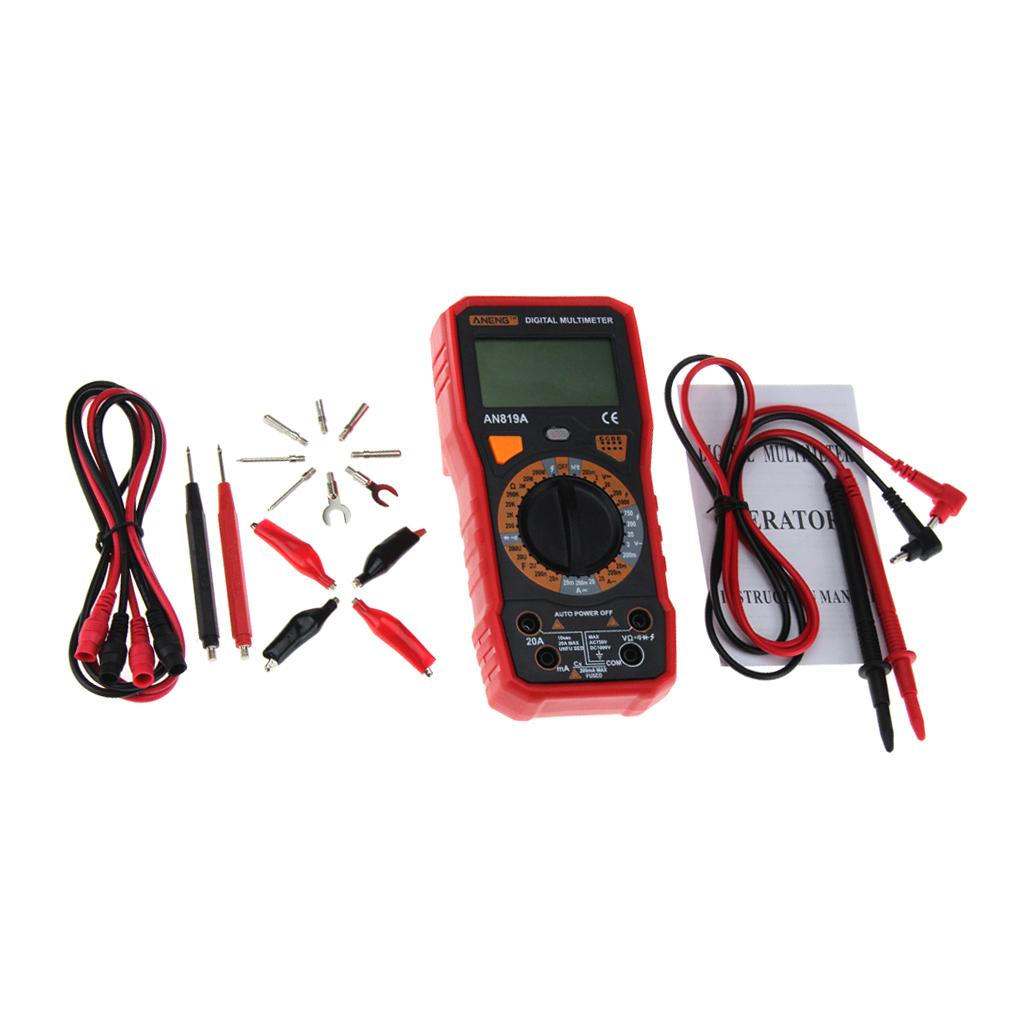 AN819A LCD Digital Multimeter Voltmeter Ammeter Ohmmeter with Test Leads