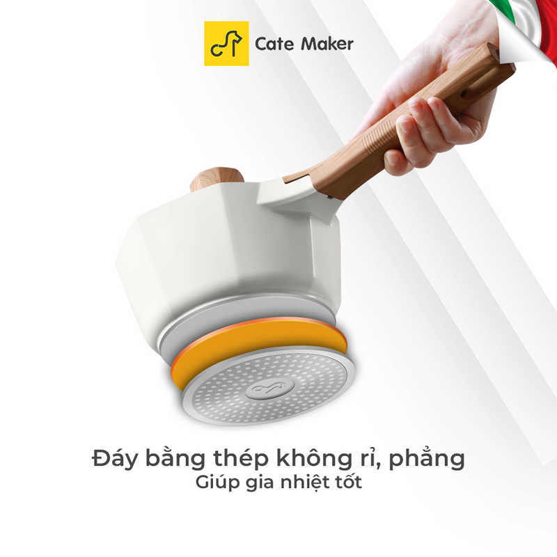 Nồi cán dài/ quánh Cate-Maker INFINITE SERIES GYL-BJ18NB, size 18cm, thiết kế thông minh, dùng cho mọi loại bếp