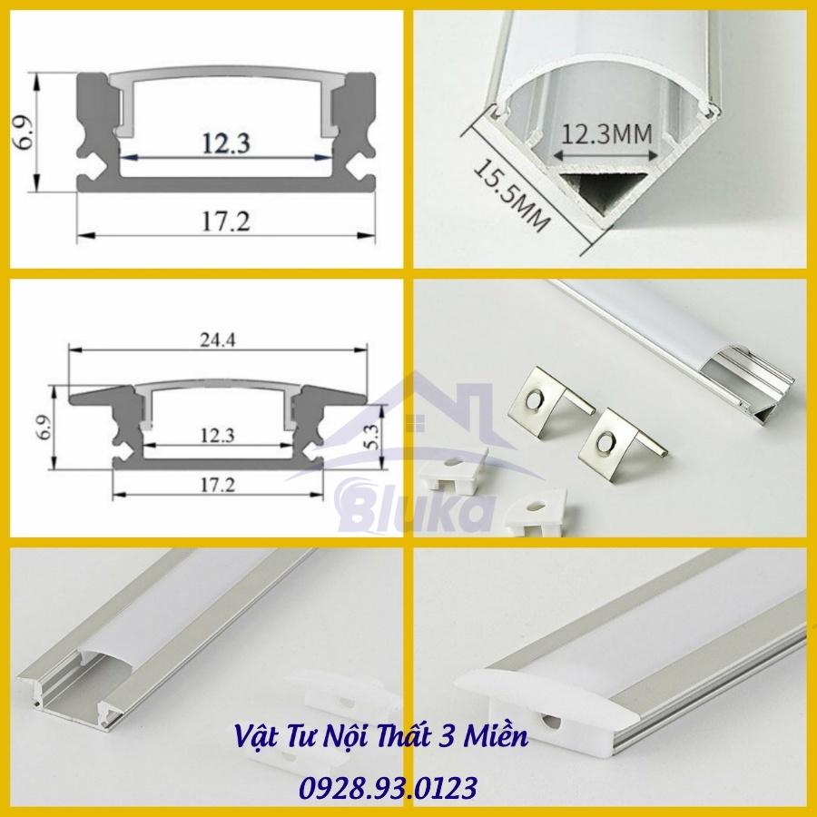 Thanh nhôm led định hình - thanh nhôm dùng cho led dán led thanh 12v trang trí nội thất Máng nhôm định hình