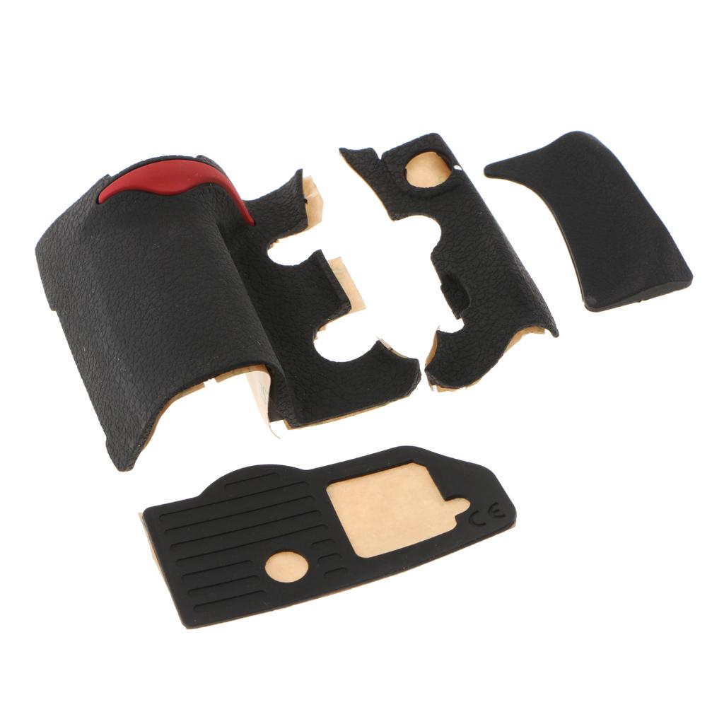 4 Pieces Grip USB Rubber Unit  For Nikon D300 Front Rear Cover With Tape - Black