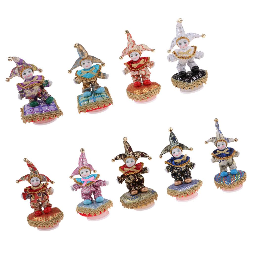 6inch Cute Porcelain Music Box Triangel Doll Harlequin Dolls Home Decoration