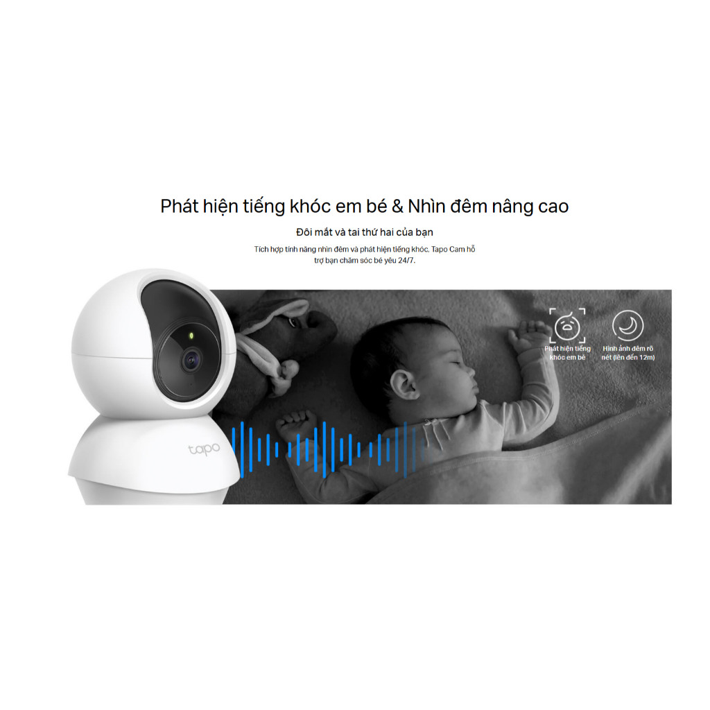 CAMERA WIFI TRONG NHÀ TAPO C210 3MP - Xoay 360 Độ, Đàm thoại hai chiều, Chế độ Riêng tư tùy chỉnh, Phát hiện chuyển động - HÀNG CHÍNH HÃNG