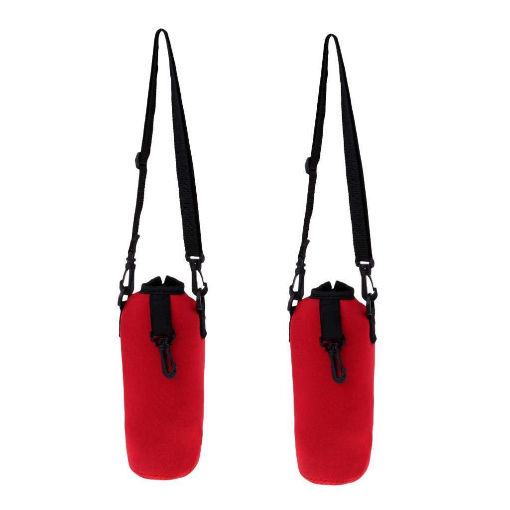 2pcs Water Bottle Holder for 750ml Bottles - Carry, Protect and Insulate Your Flask with Adjustable Shoulder Strap
