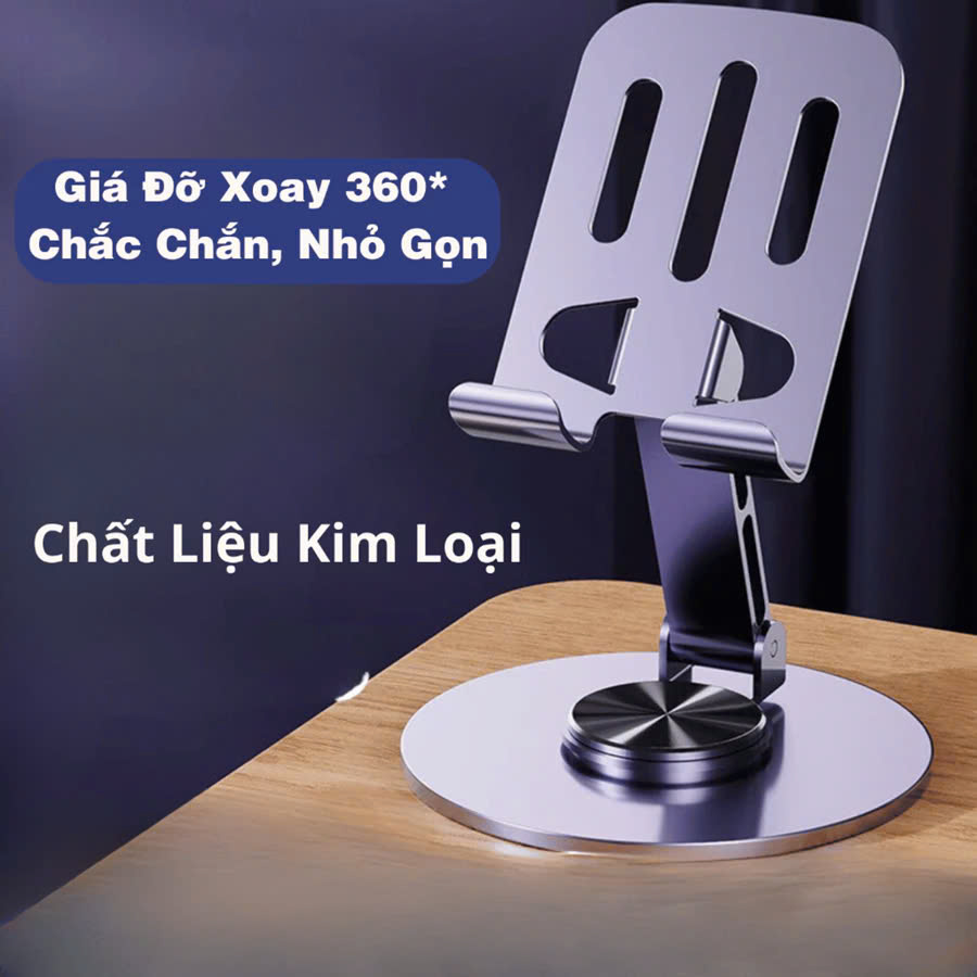 Giá đỡ điện thoại , hợp kim nhôm đa năng ,có thể gấp gọn để bàn ,đế chống trơn trượt tiện dụng , hàng nhập khẩu