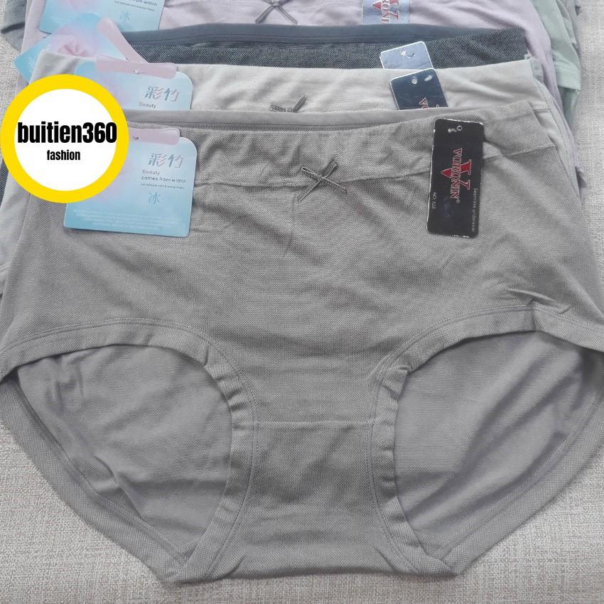 Quần lót nữ cạp cao muối tiêu 528 chất đẹp big size 3XL co dãn cực tốt from to cho người béo mập 60kg-70kg 80kg -90kg