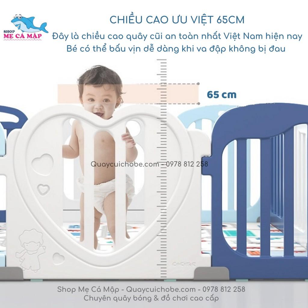 Quây cũi nhựa cao 65cm tặng THẢM DÀY và 100 BÓNG, quây bóng nhựa an tâm cho bố mẹ