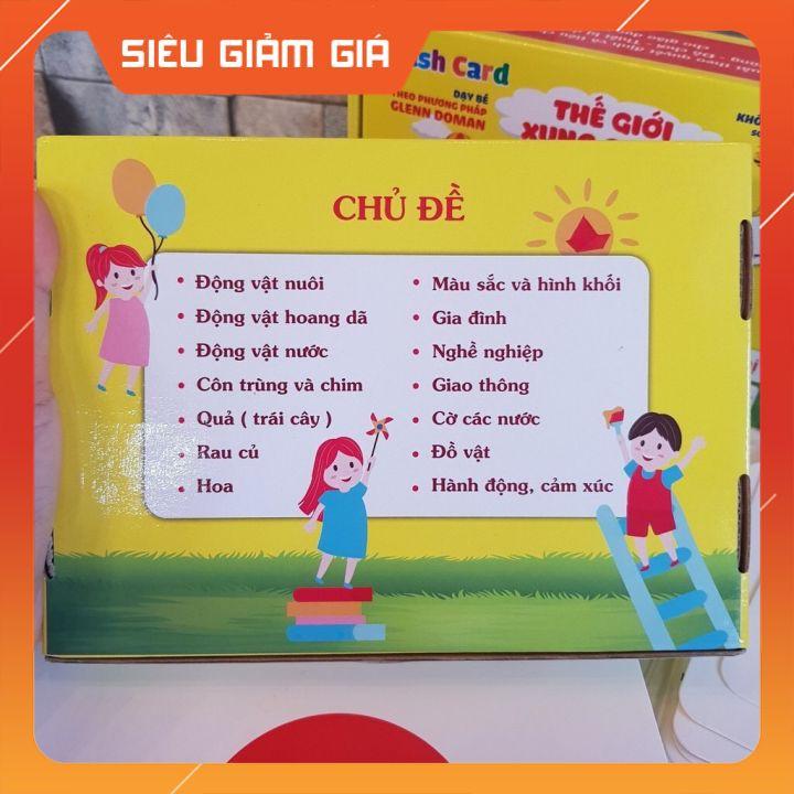 Bộ 100 thẻ học thông minh cho bé khám phá thế giới xung quanh khổ A5 (15x21cm) có 14 chủ đề và nhiều hình ảnh