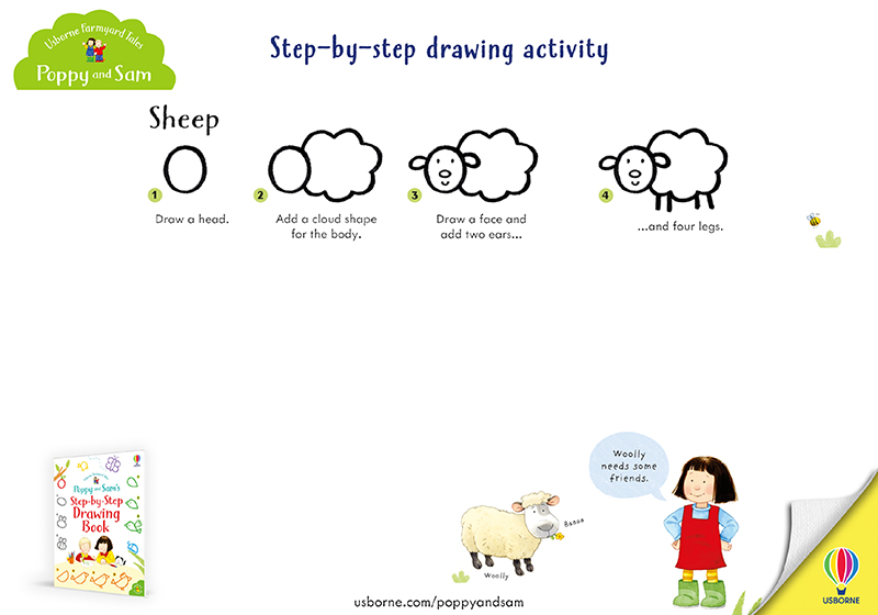 Sách tương tác thiếu nhi tiếng Anh: Poppy and Sam's Step-by-Step Drawing Book