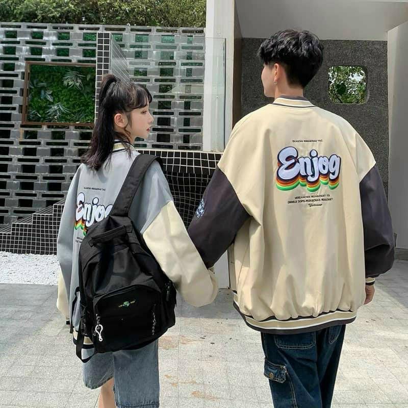 Áo khoác dù BOMBER Nam Nữ ENJOG Unisex Form Rộng phong cách Ulzzang