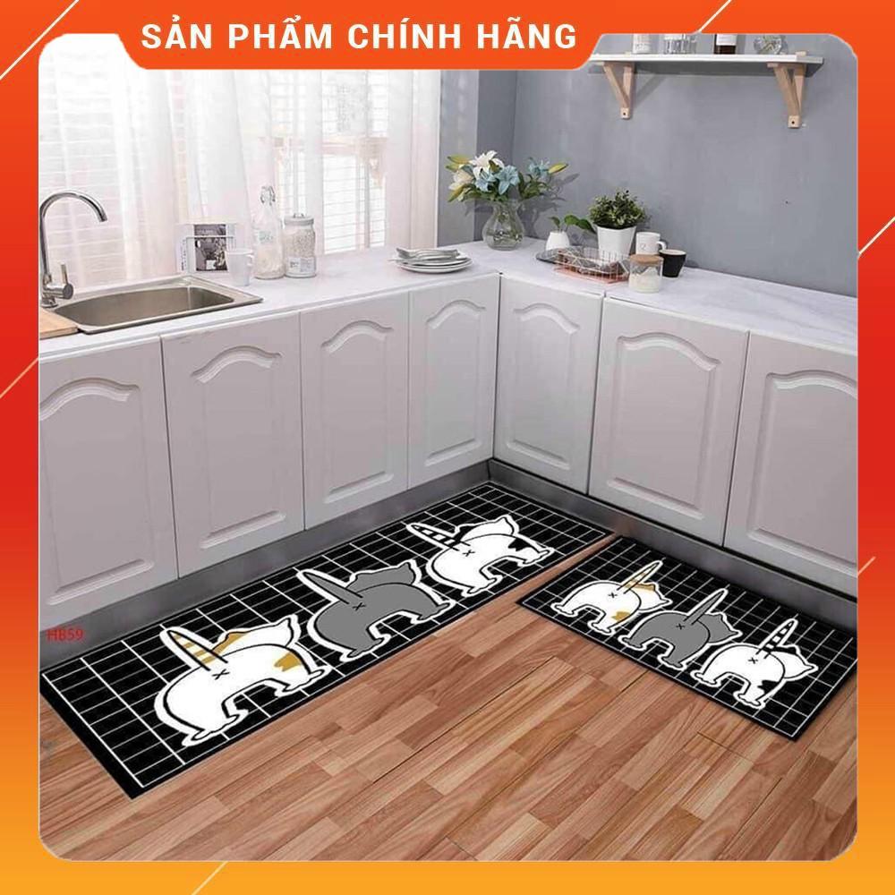 Bộ 2 Thảm Bếp 3D Lót Chân Chống Trượt - Set 2 Cái Đế Dày Hàng Cao Cấp: 40x60cm và 40x1m2