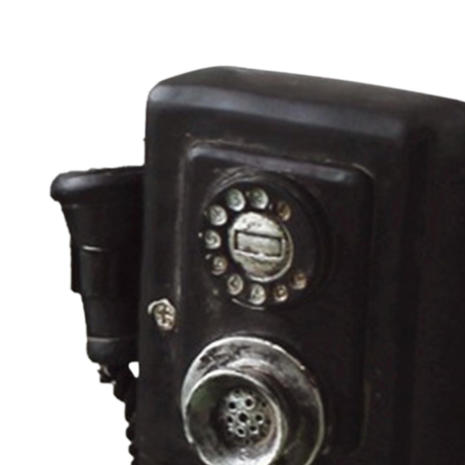 Retro Telephone Wall Art Sculpture Artwork Corded Phones Antique Rotary Dial Telephone for Window Display Hotel Shop Gifts Decors