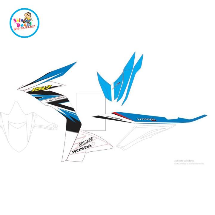 Tem rời winner 150 R trắng xanh