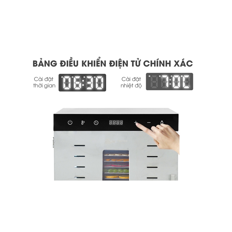 Máy sấy hoa quả 2 lớp 16 khay SS-16H NEWSUN - Hàng chính hãng